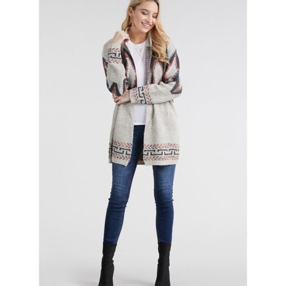 🆕Tribal Open Front Cardigan Sweater - Picture 7 of 7